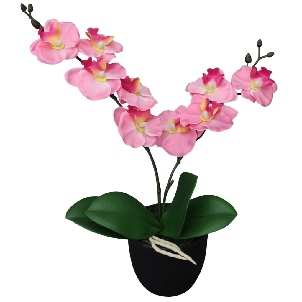 Artificial Orchid Plant with Pot 30 cm Pink - Brittle & Co