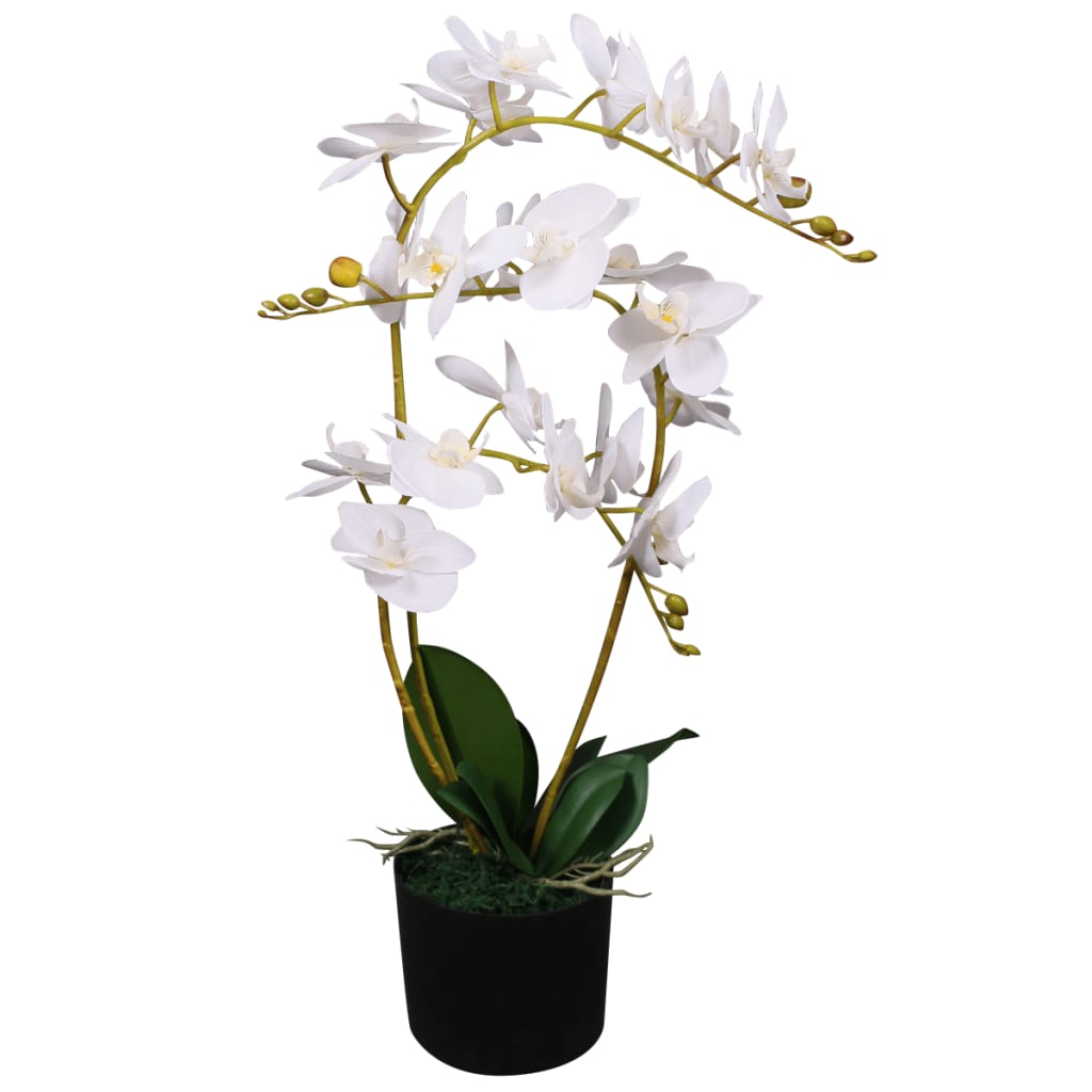 Artificial Orchid Plant with Pot 65 cm White - Unbeatable Bargains