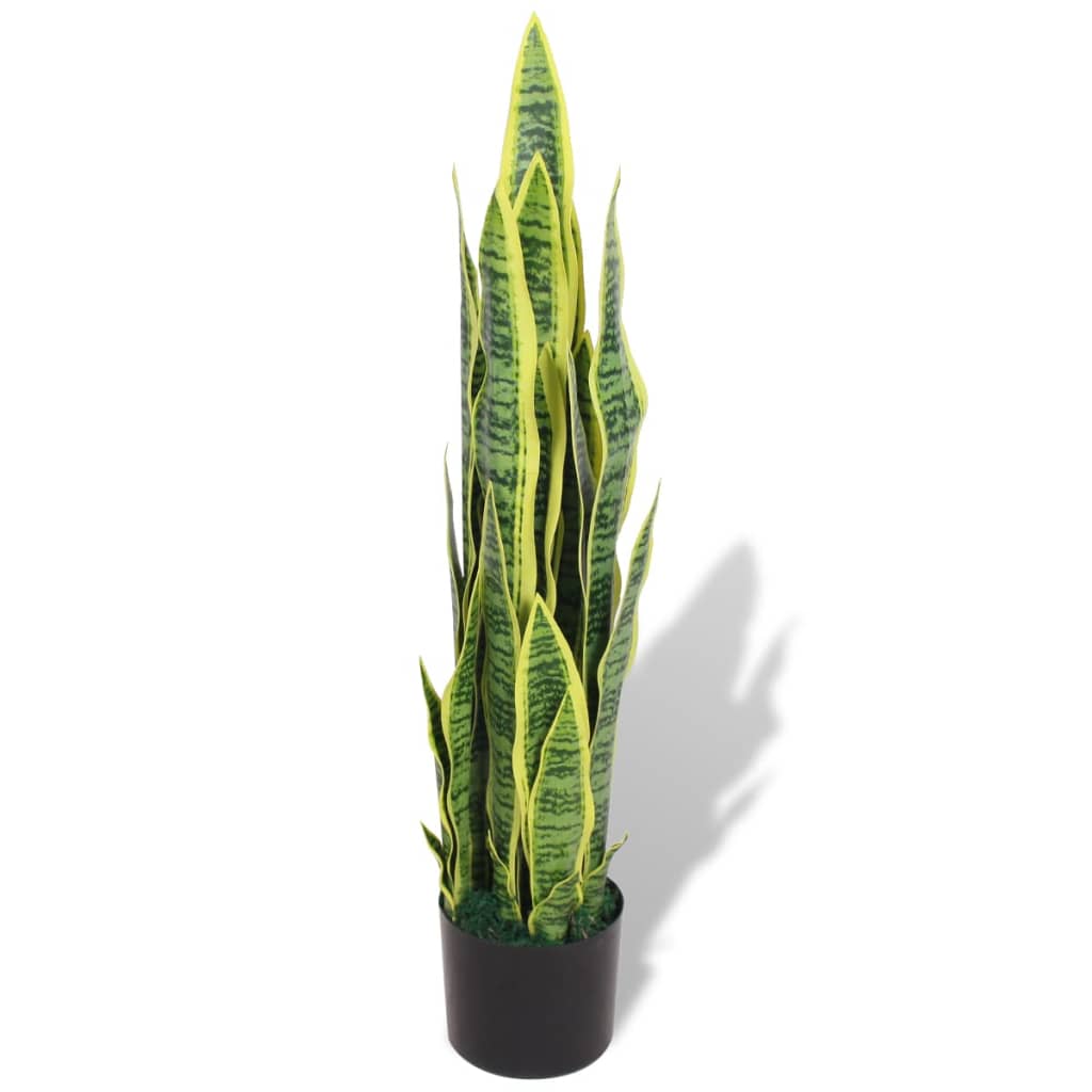 Artificial Sansevieria Plant with Pot 90cm Green - Design Hut