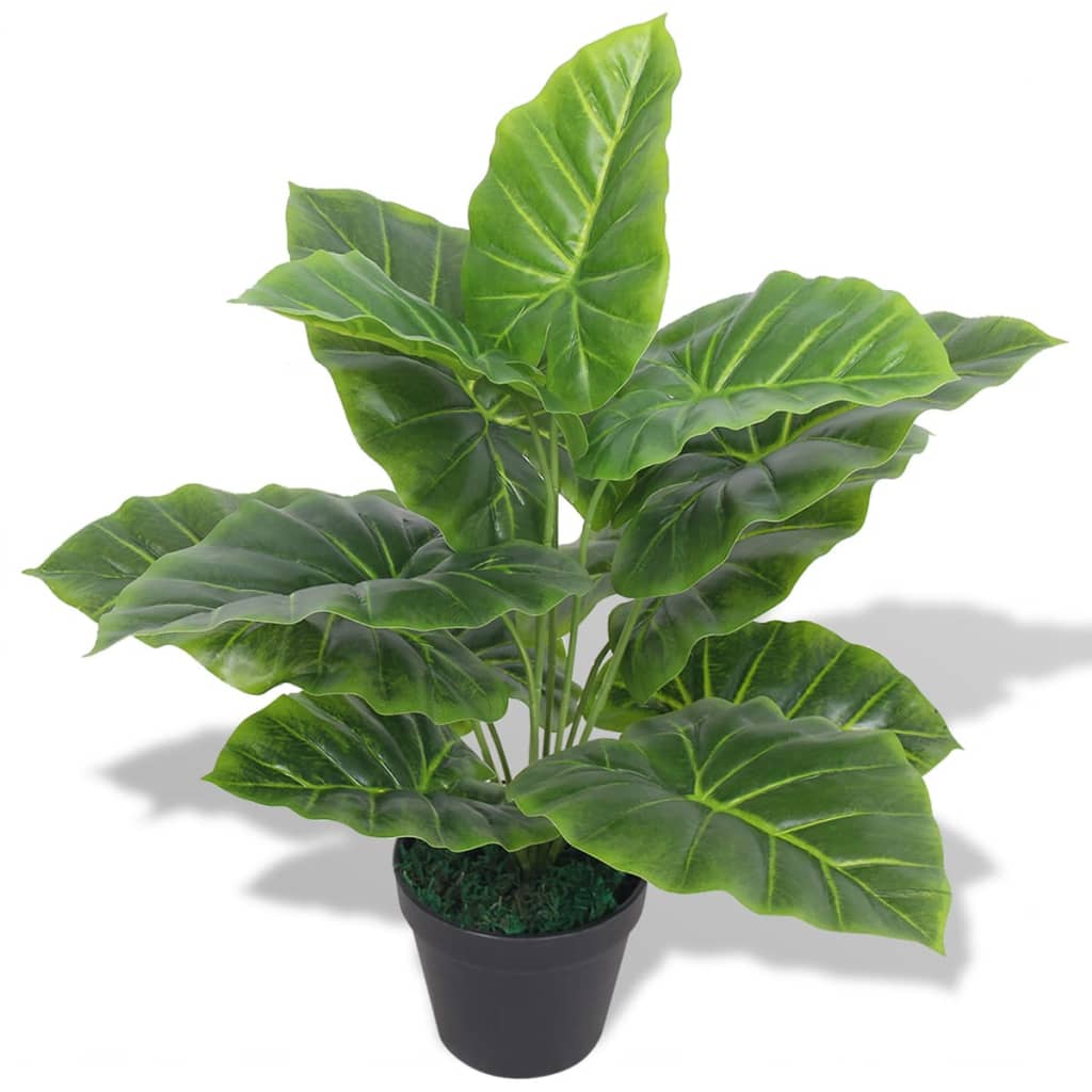 Artificial Taro Plant with Pot 45 cm Green - Discount Dealers
