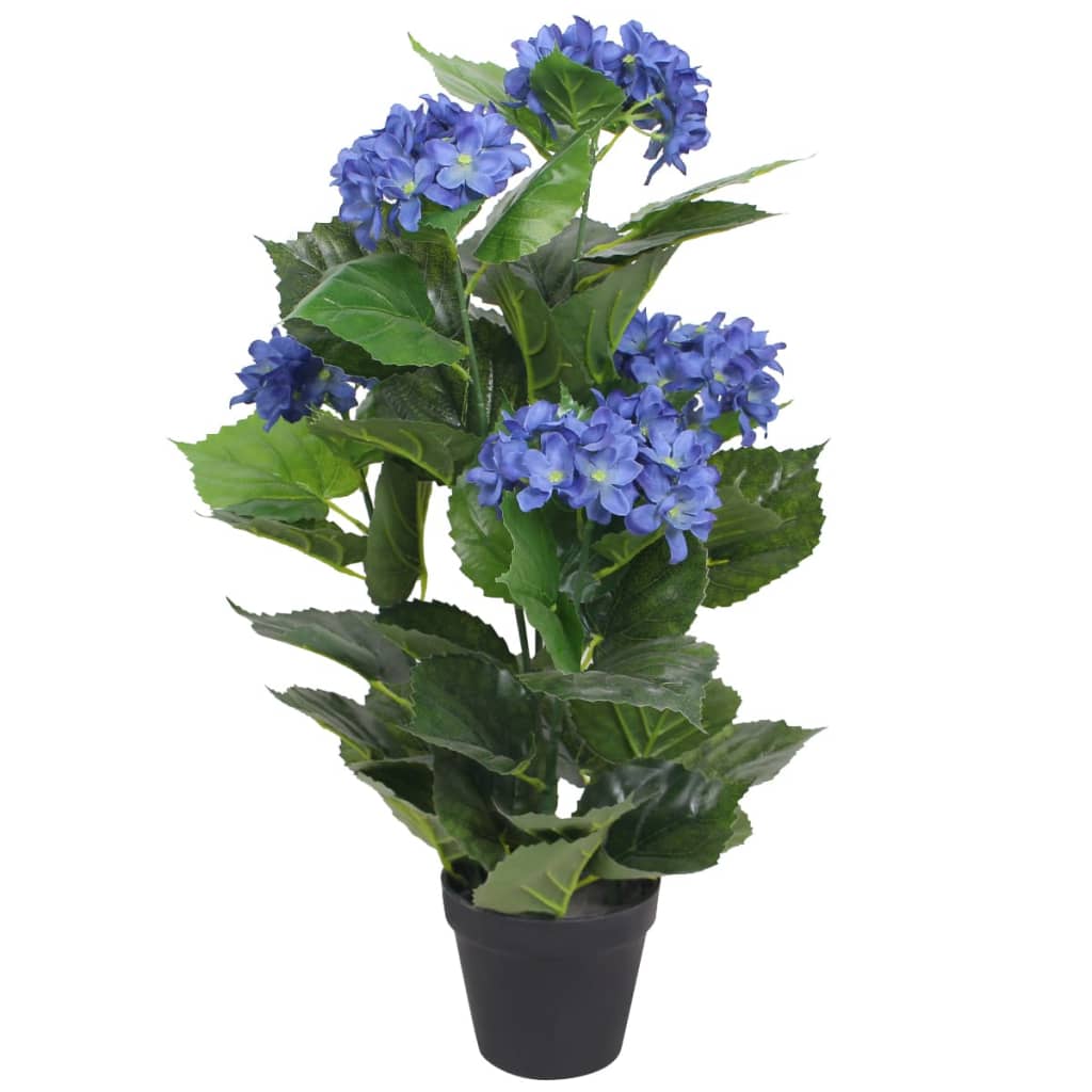 Artificial Hydrangea Plant with Pot 60 cm Blue - Direct Imports