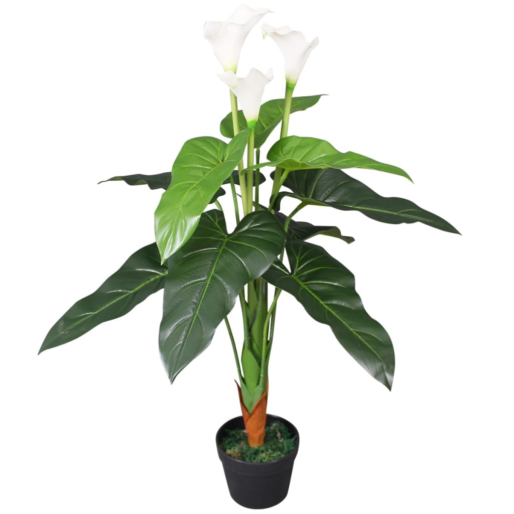 Artificial Calla Lily Plant with Pot 85 cm White - All Things Good