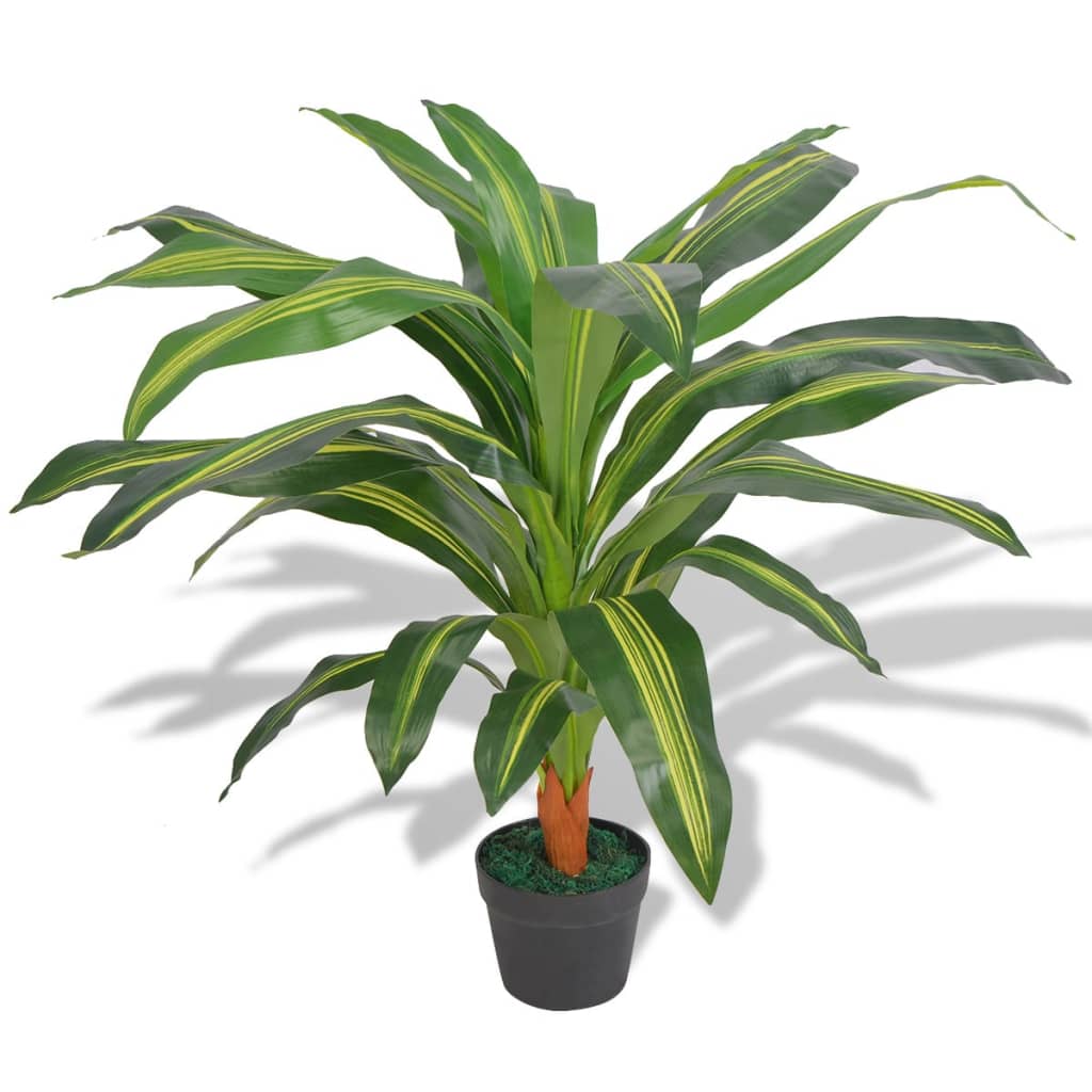 Artificial Dracaena Plant with Pot 90cm Green - Design Hut