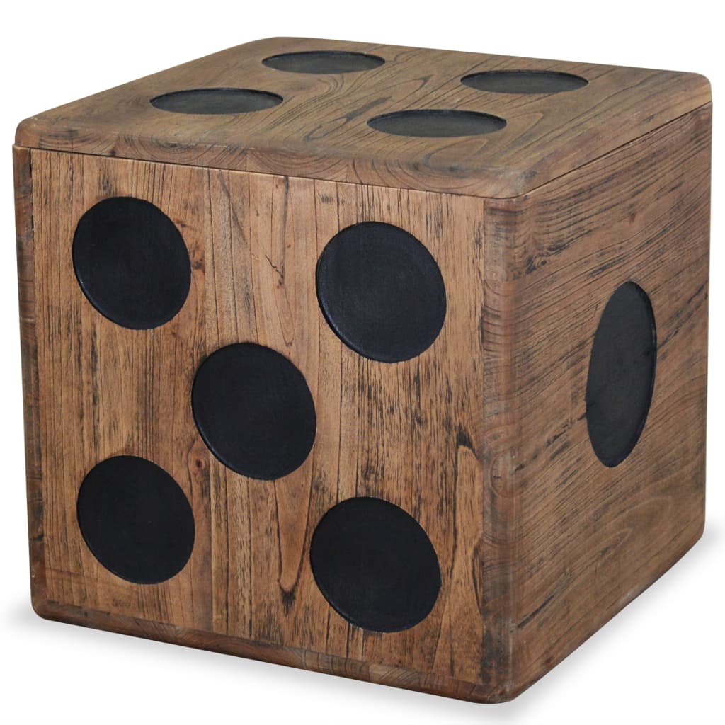 Storage Box Mindi Wood 40x40x40 cm Dice Design - Brittle & Co