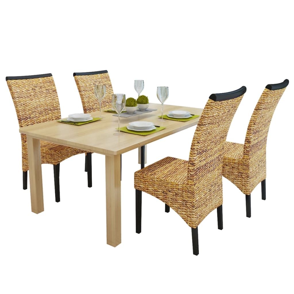 Dining Chairs 4 Pieces Abaca and Solid Mango Wood - Millennium Furniture