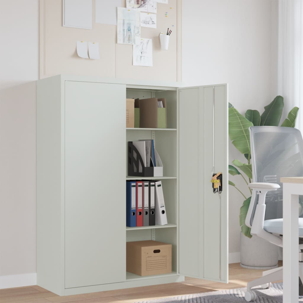 Office Cabinet 90x40x140cm Steel Grey - Brittle & Co