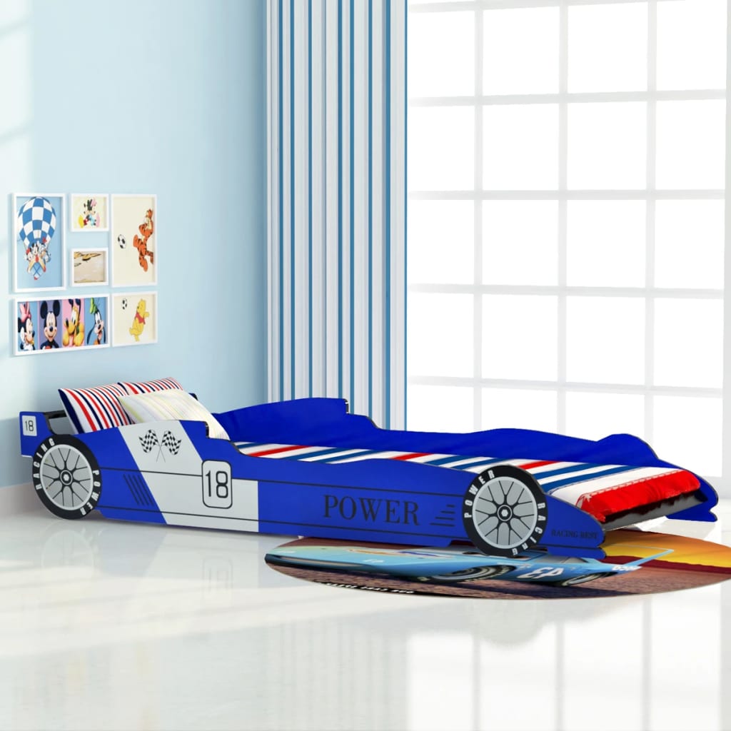 Children's Race Car Bed 90x200 cm Blue - Discount Dealers