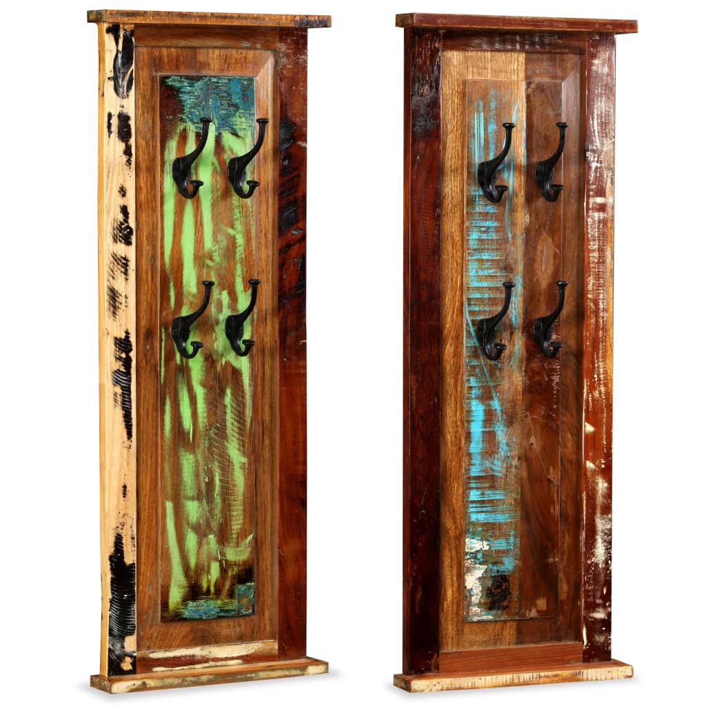 Coat Racks 2 Pcs Solid Reclaimed Wood 38x100cm - Discount Dealers