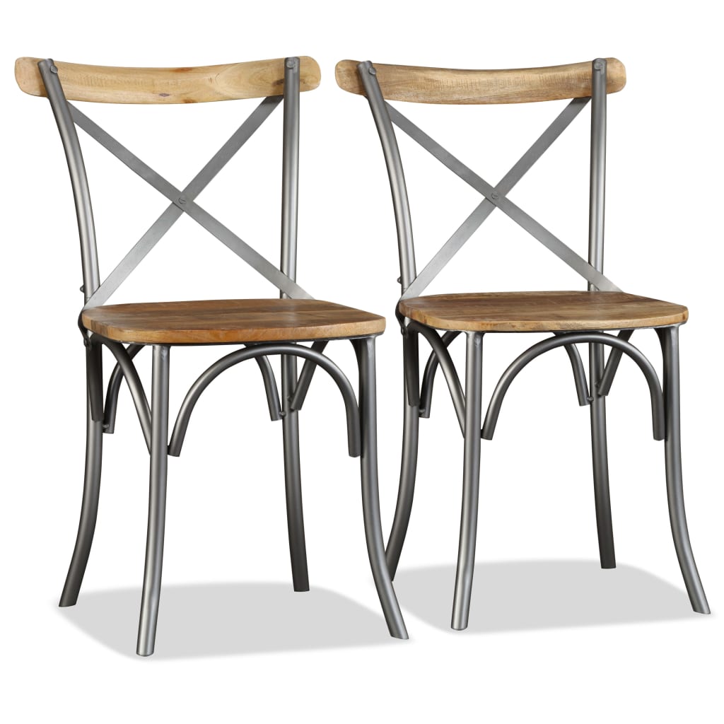 Dining Chairs 2 pcs Solid Mango Wood - Brittle & Co