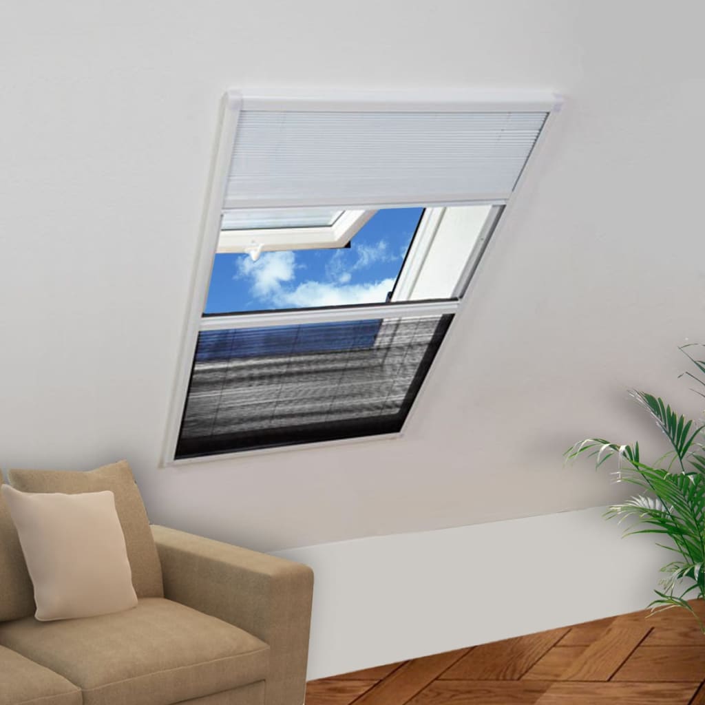 Plisse Insect Screen for Windows Aluminium 80x120 cm with Shade - Tyrell & Tyrell