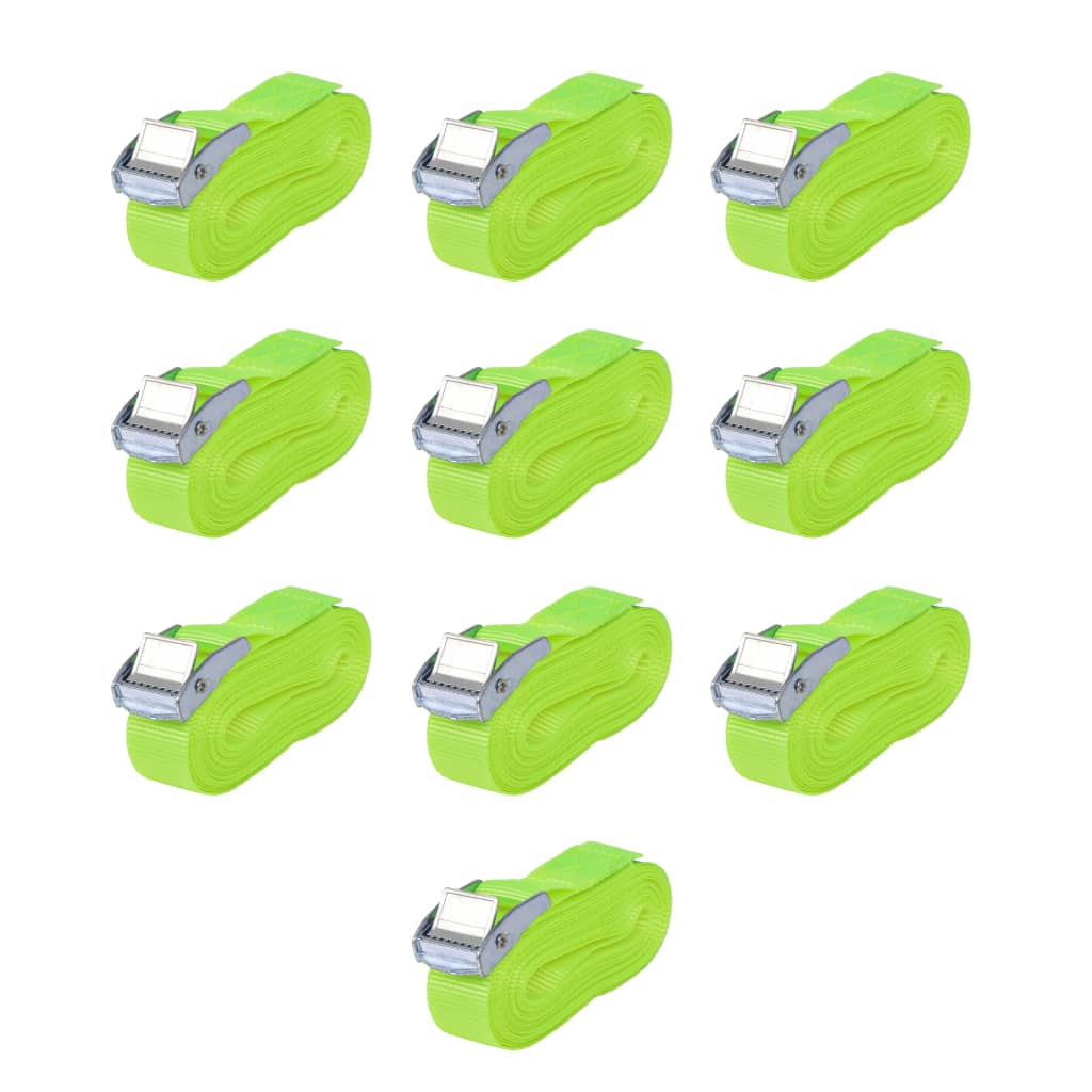 Straps 10 pcs 0.25 Tonnes 5mx25mm Fluorescent Green - Millennium Furniture