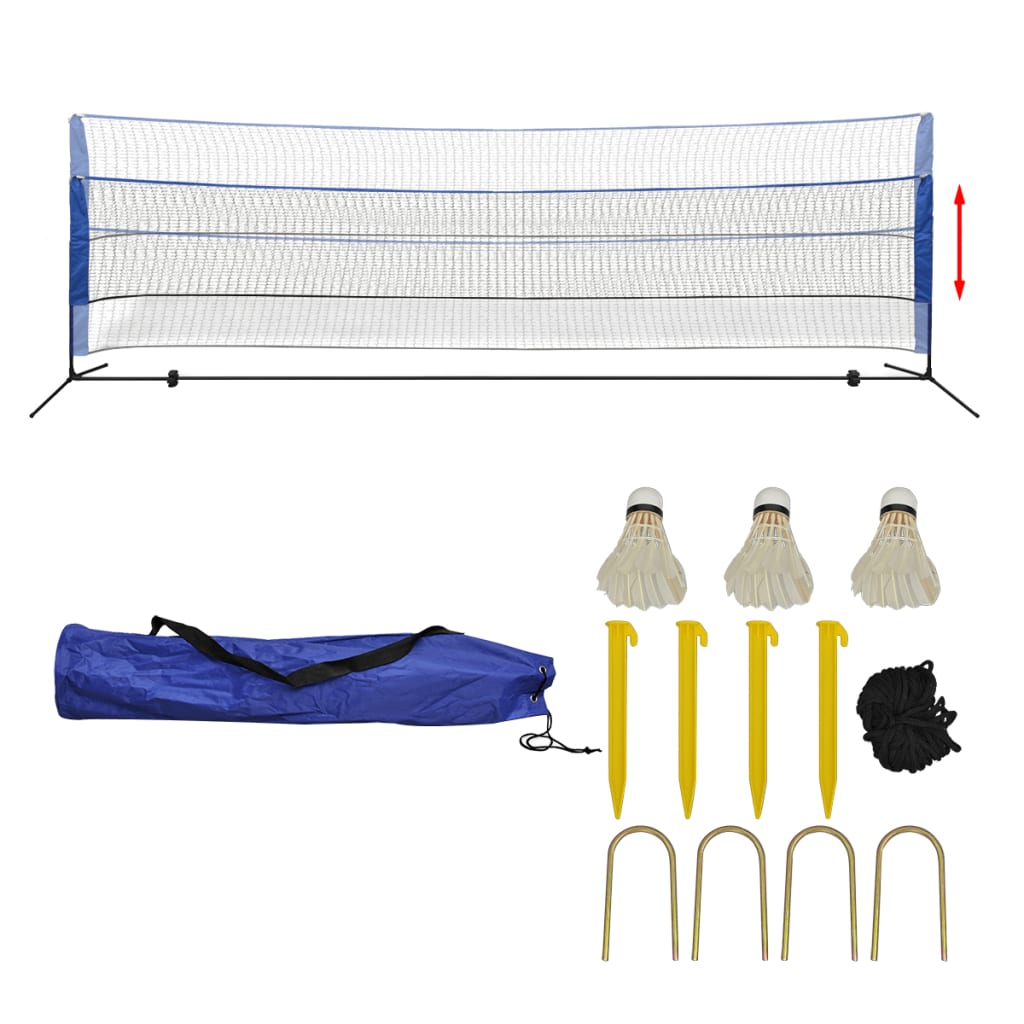 Badminton Net Set with Shuttlecocks 500x155 cm - Unbeatable Bargains