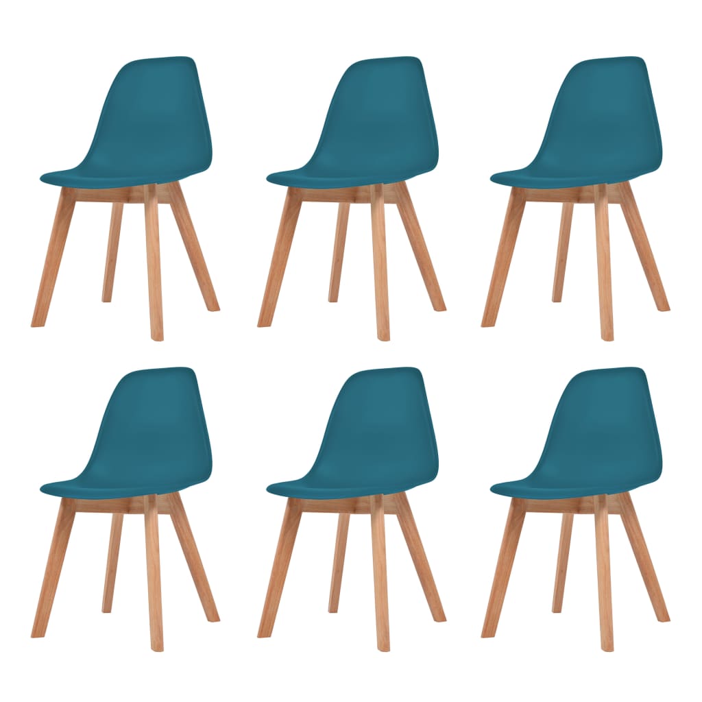Dining Chairs 6 pcs Turquoise Plastic - Discount Dealers