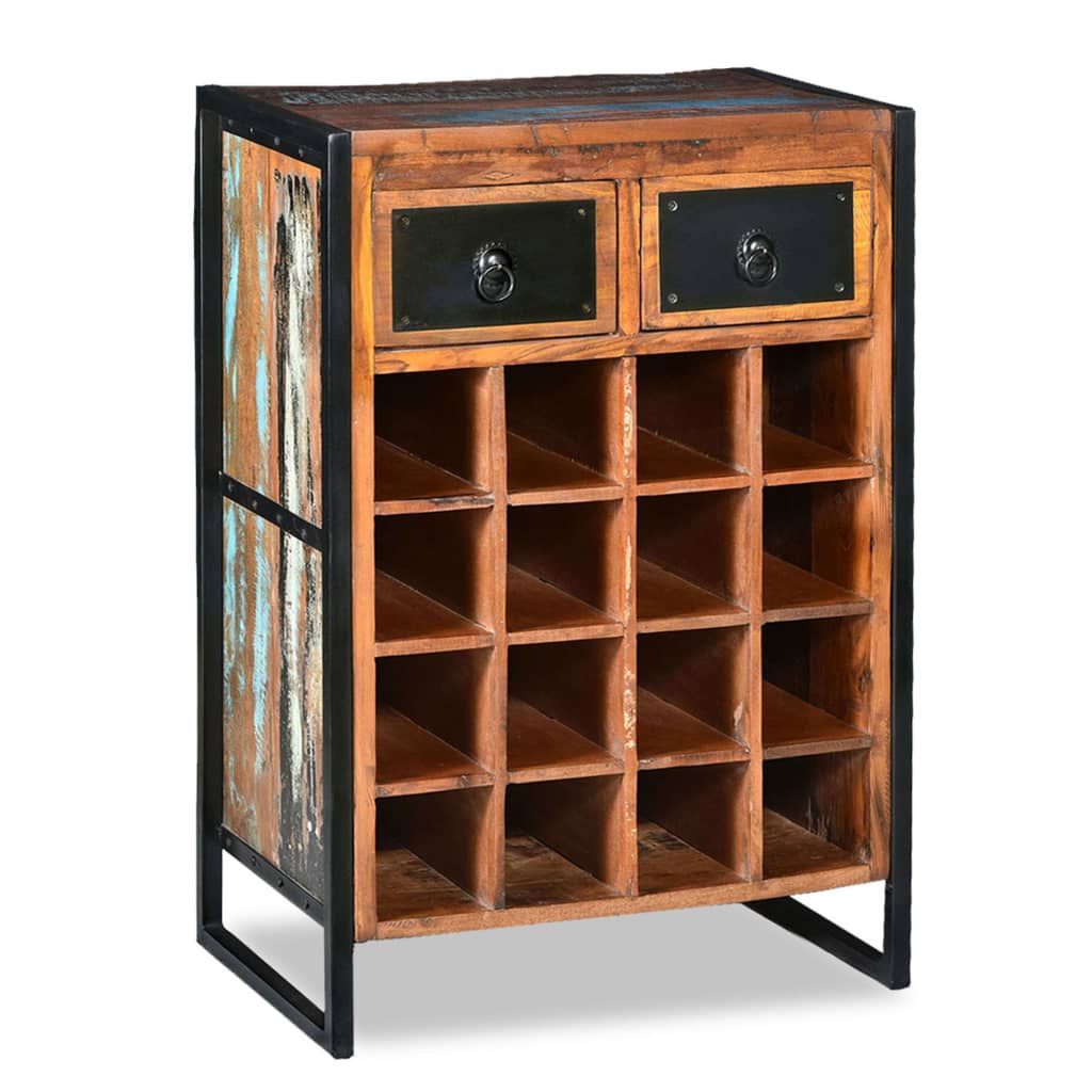 Wine Rack for 16 Bottles Solid Reclaimed Wood - Discount Dealers