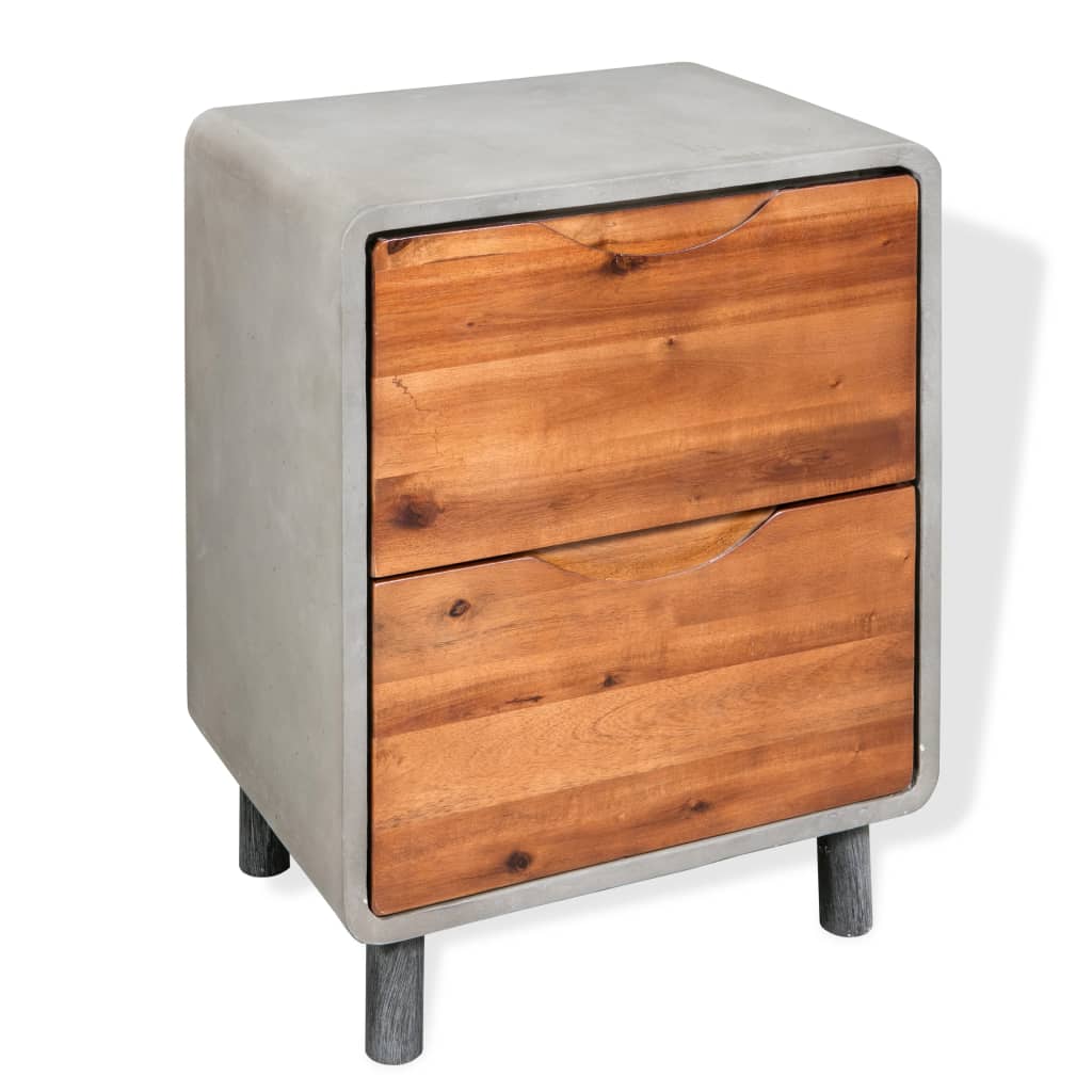 Bedside Table - ARDMORE Nightstand Oak and Grey 40cm - Millennium Furniture