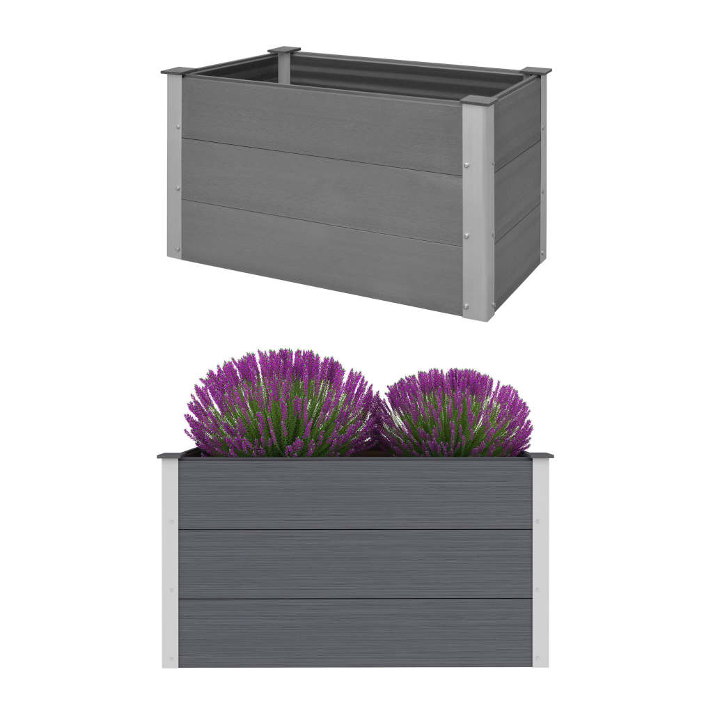 Garden Raised Bed WPC 100x50x54 cm Grey - Discount Dealers
