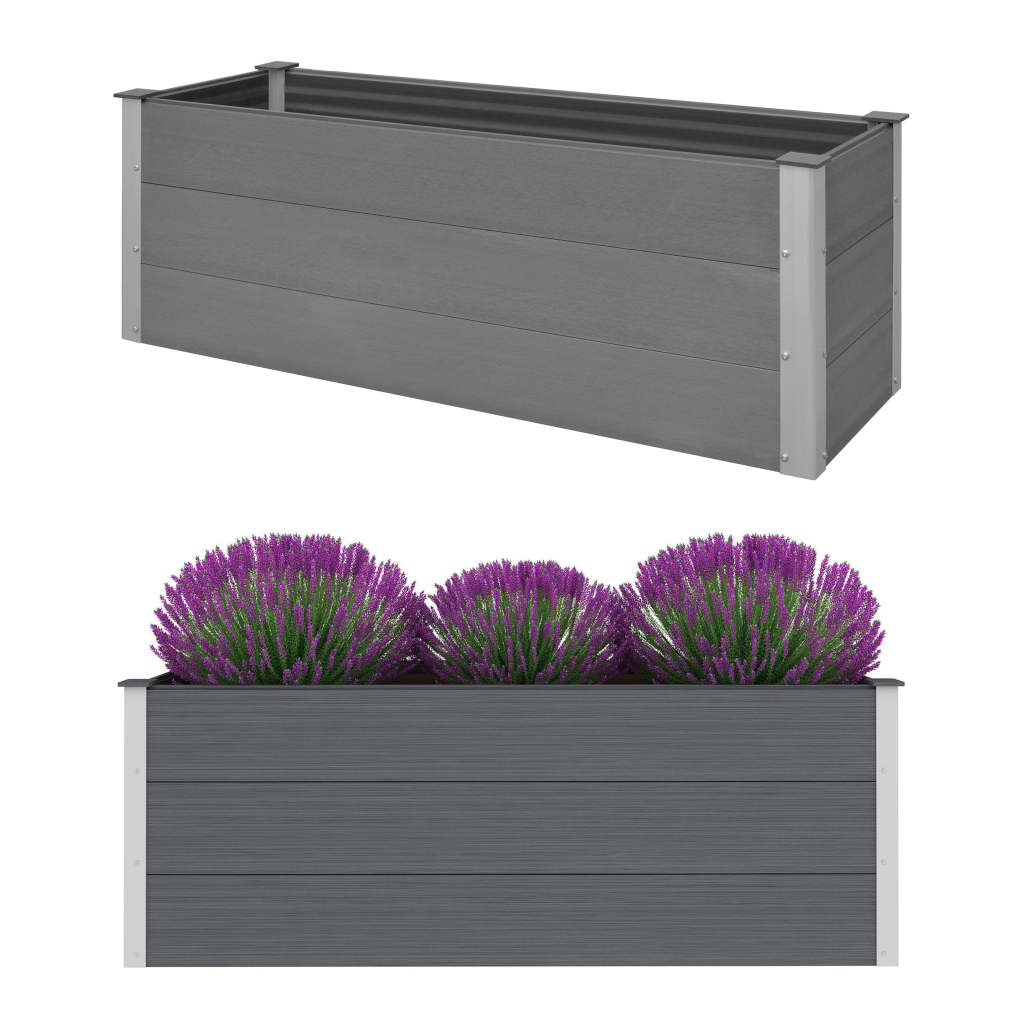 Garden Raised Bed WPC 150x50x54 cm Grey - Merkel Designers