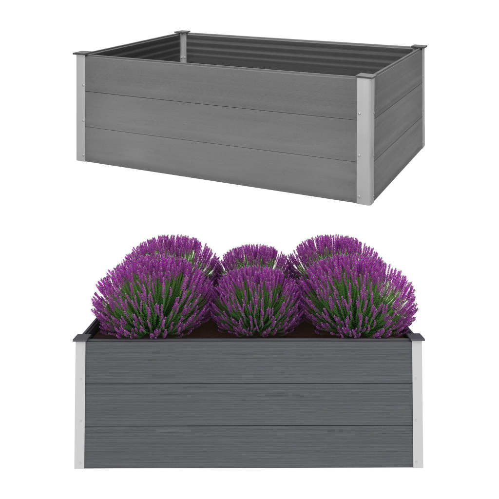 Garden Raised Bed WPC 150x100x54 cm Grey - Millennium Furniture