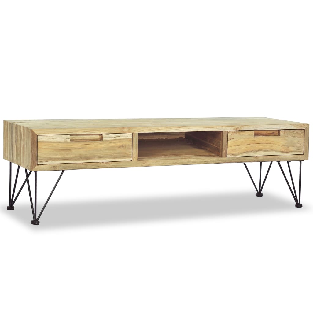 TV Cabinet 120x35x35 cm Solid Teak - Direct Imports