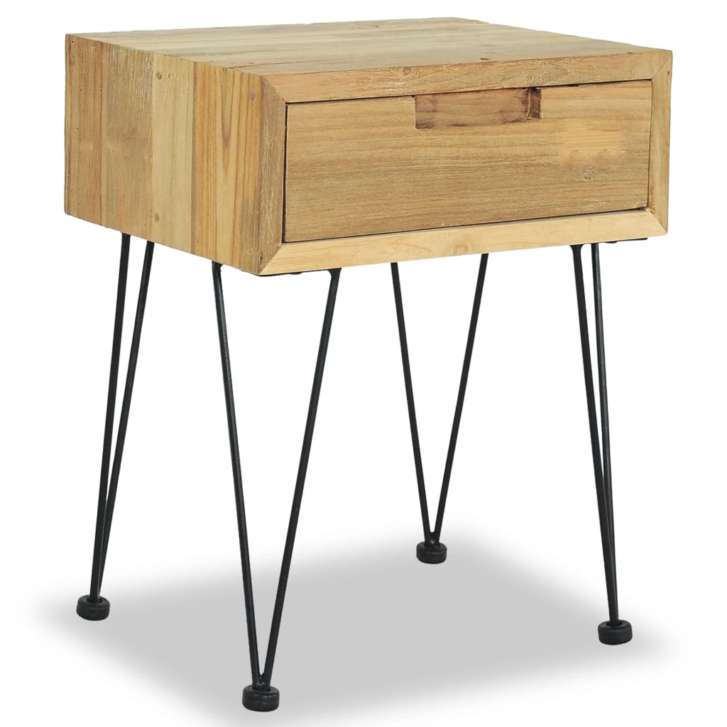 Bedside Table - ALTONA Aven Nightstand Natural Teak 40cm - Design Hut