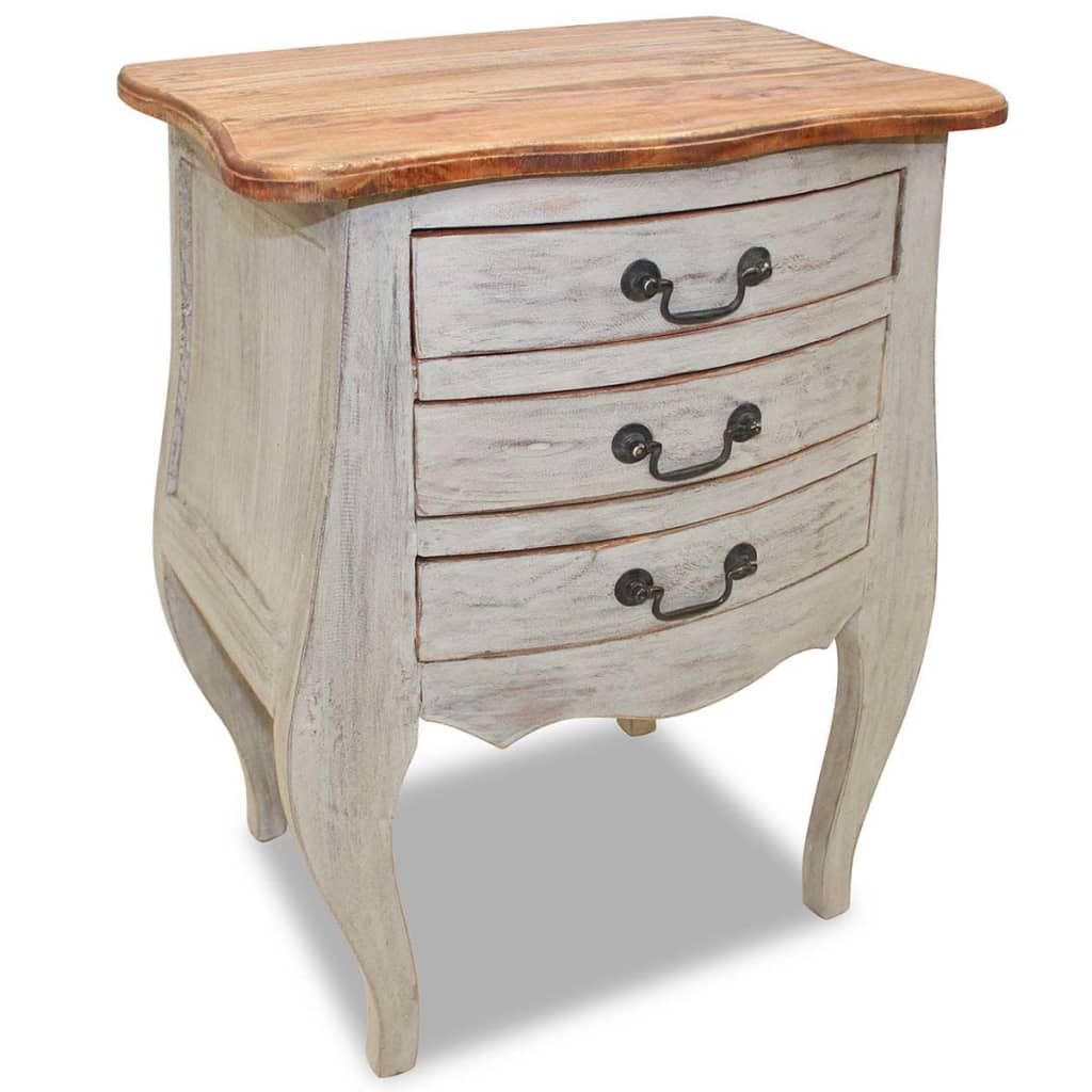 Bedside Table - CRANBROOK Nightstand Natural 48cm - Decor Base