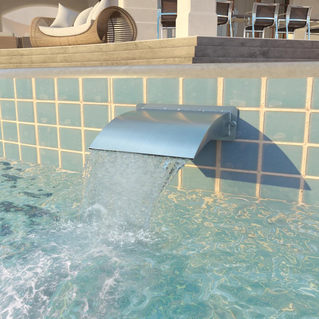 Pool Fountain Stainless Steel 30x9x26 cm Silver - Sid & Sam