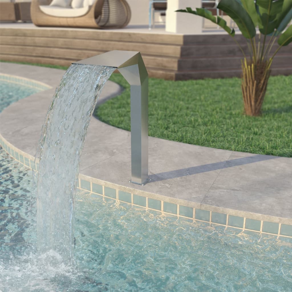 Pool Fountain Stainless Steel 50x30x90 cm Silver - Casper Homes