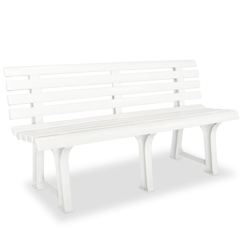 Garden Bench 145.5 cm Plastic White - Direct Imports