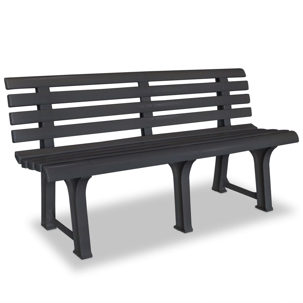 Garden Bench 145.5 cm Plastic Anthracite - Style and Chic