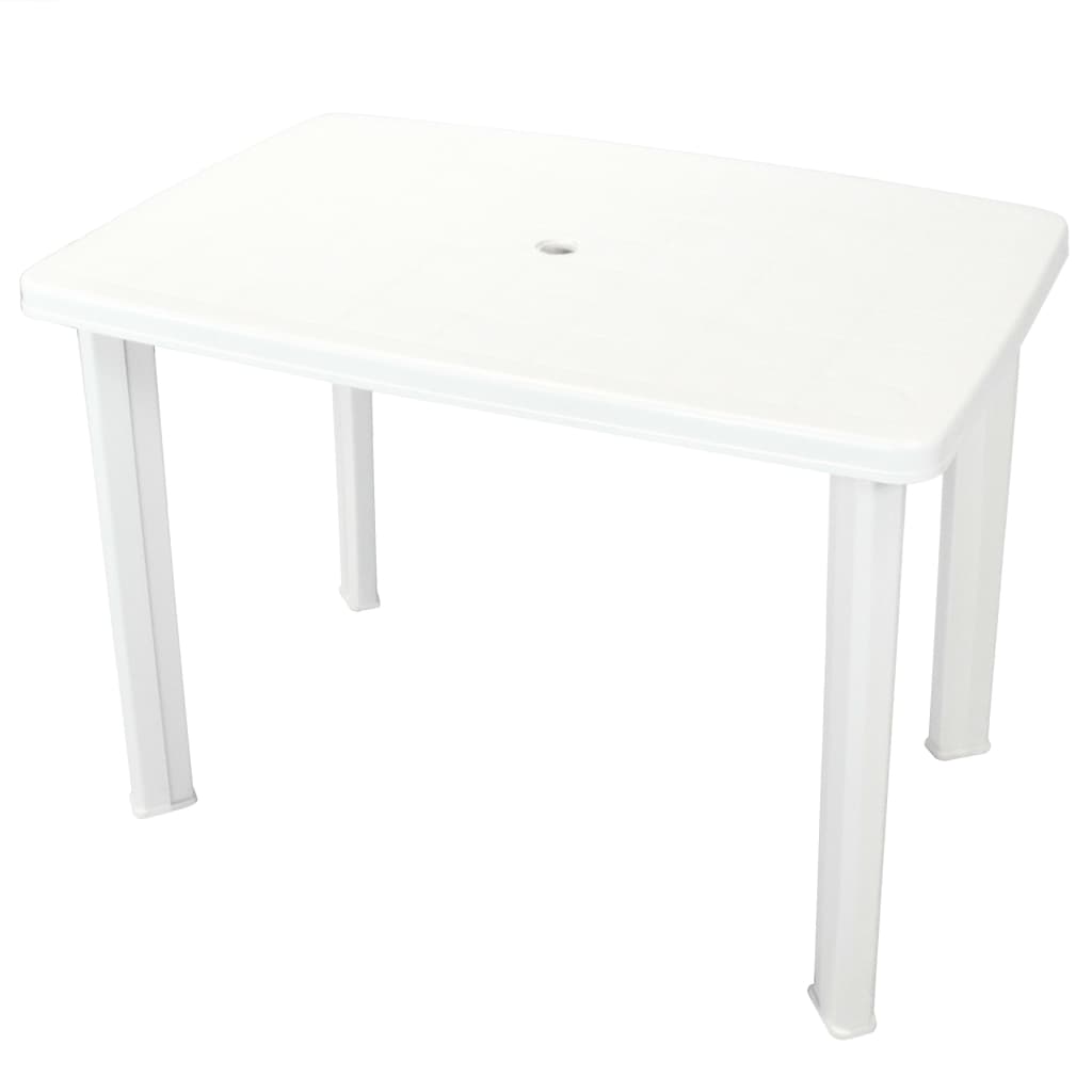 Garden Table White 101x68x72 cm Plastic - Millennium Furniture