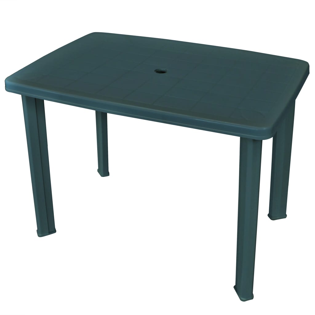 Garden Table Green 101x68x72 cm Plastic - Design Hut