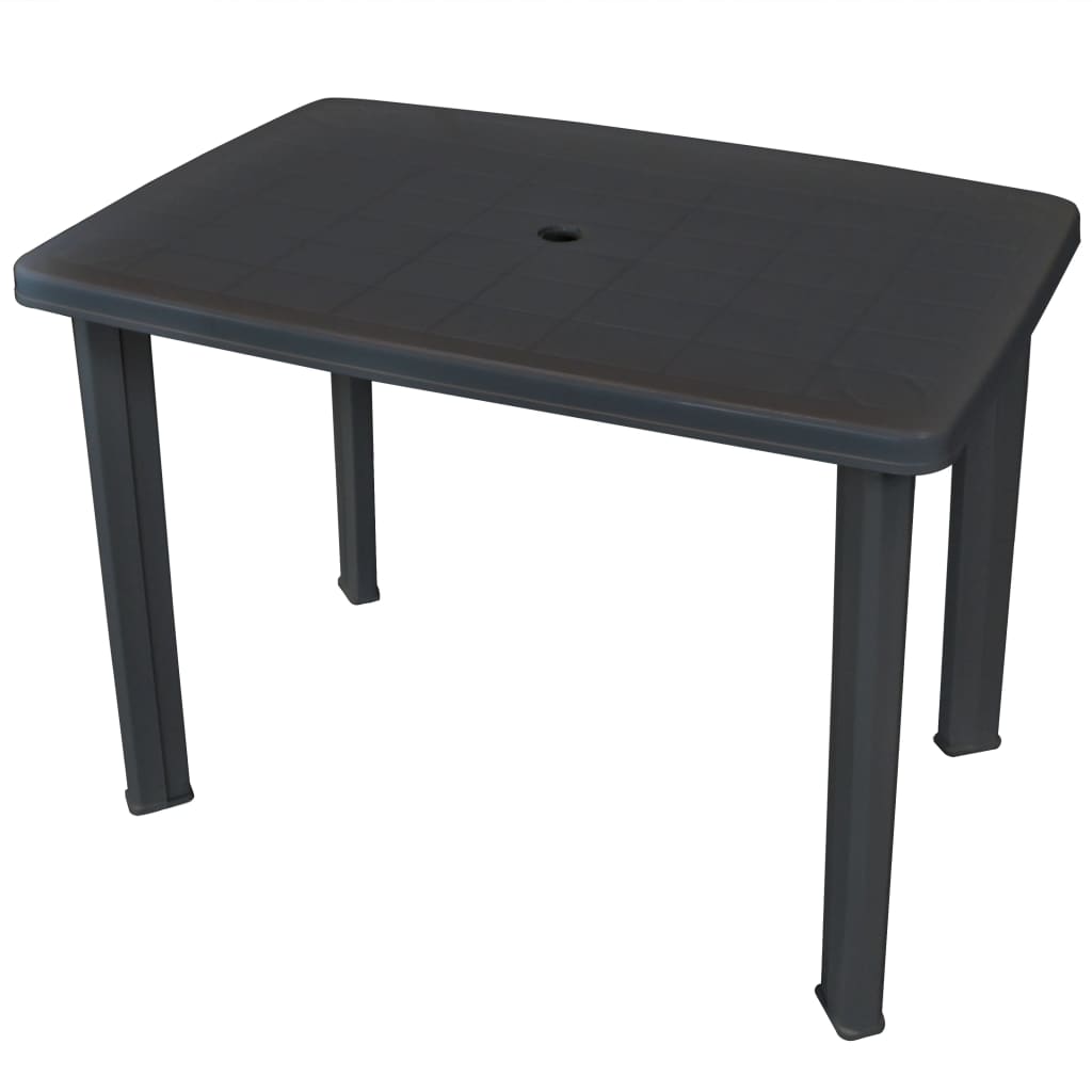 Garden Table Anthracite 101x68x72 cm Plastic - Decor Base