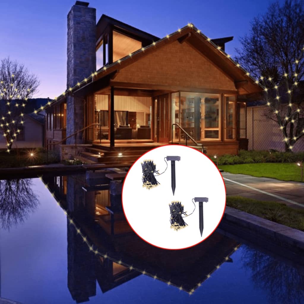 LED Solar String Lights 2 pcs Warm White - The Home Maker