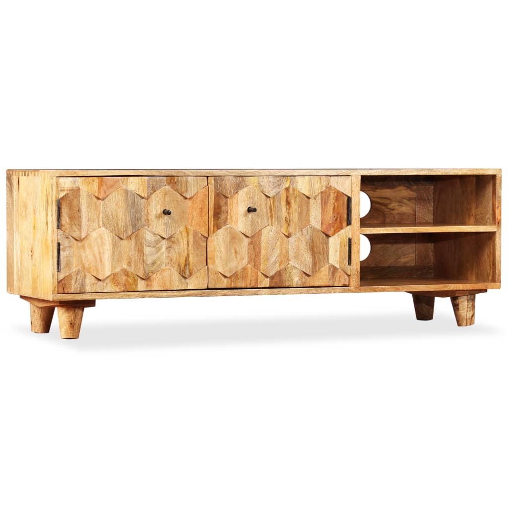 TV Cabinet Solid Mango Wood 118x35x40 cm - Millennium Furniture