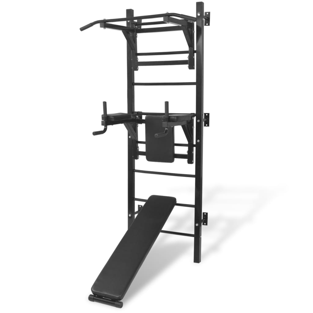 Wall-mounted Multi-functional Fitness Power Tower Black - Millennium Furniture