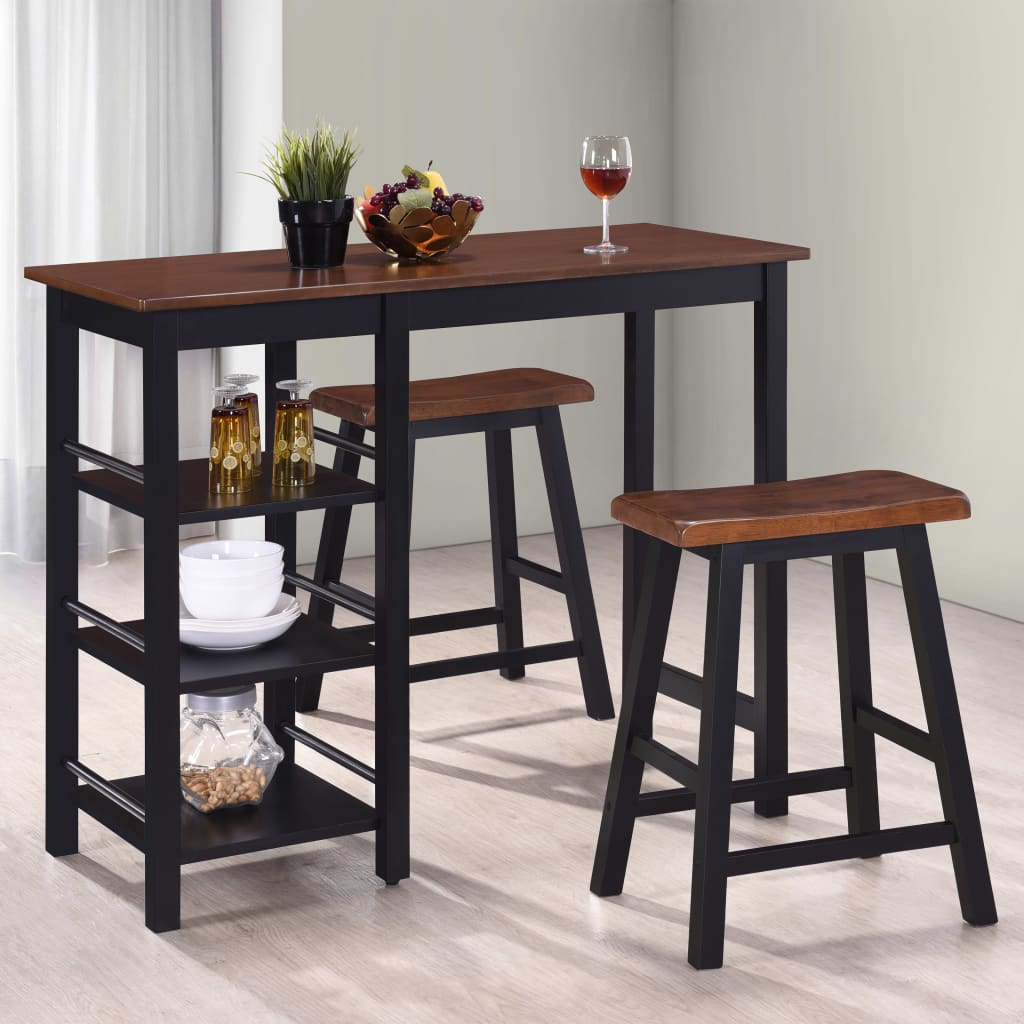 Bar Set 3 Pieces MDF Black - Sid & Sam