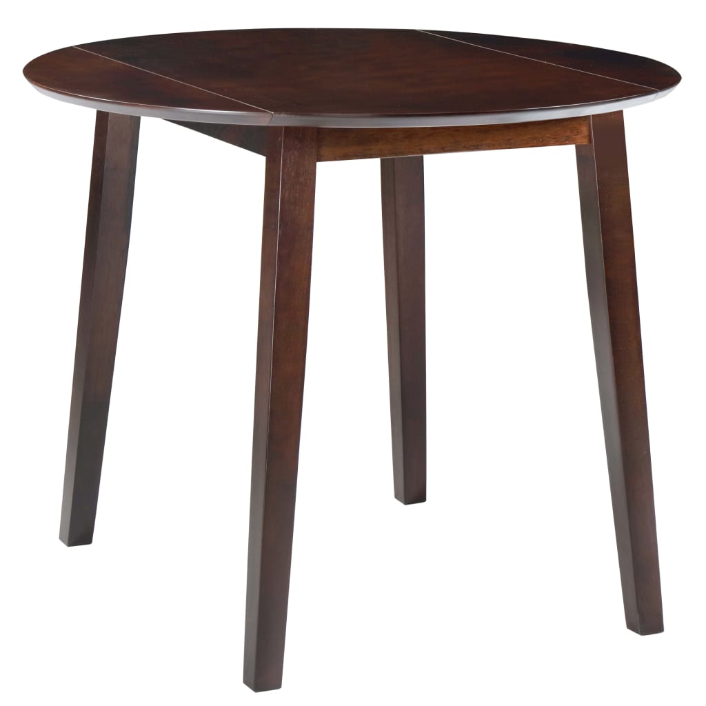 Drop-leaf Dining Table Round MDF Brown - Casper Homes