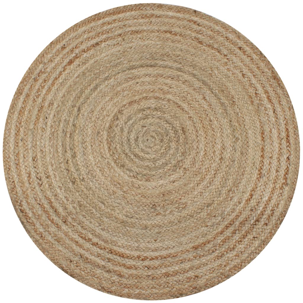 Area Rug Braided Jute 150 cm Round - Style and Chic