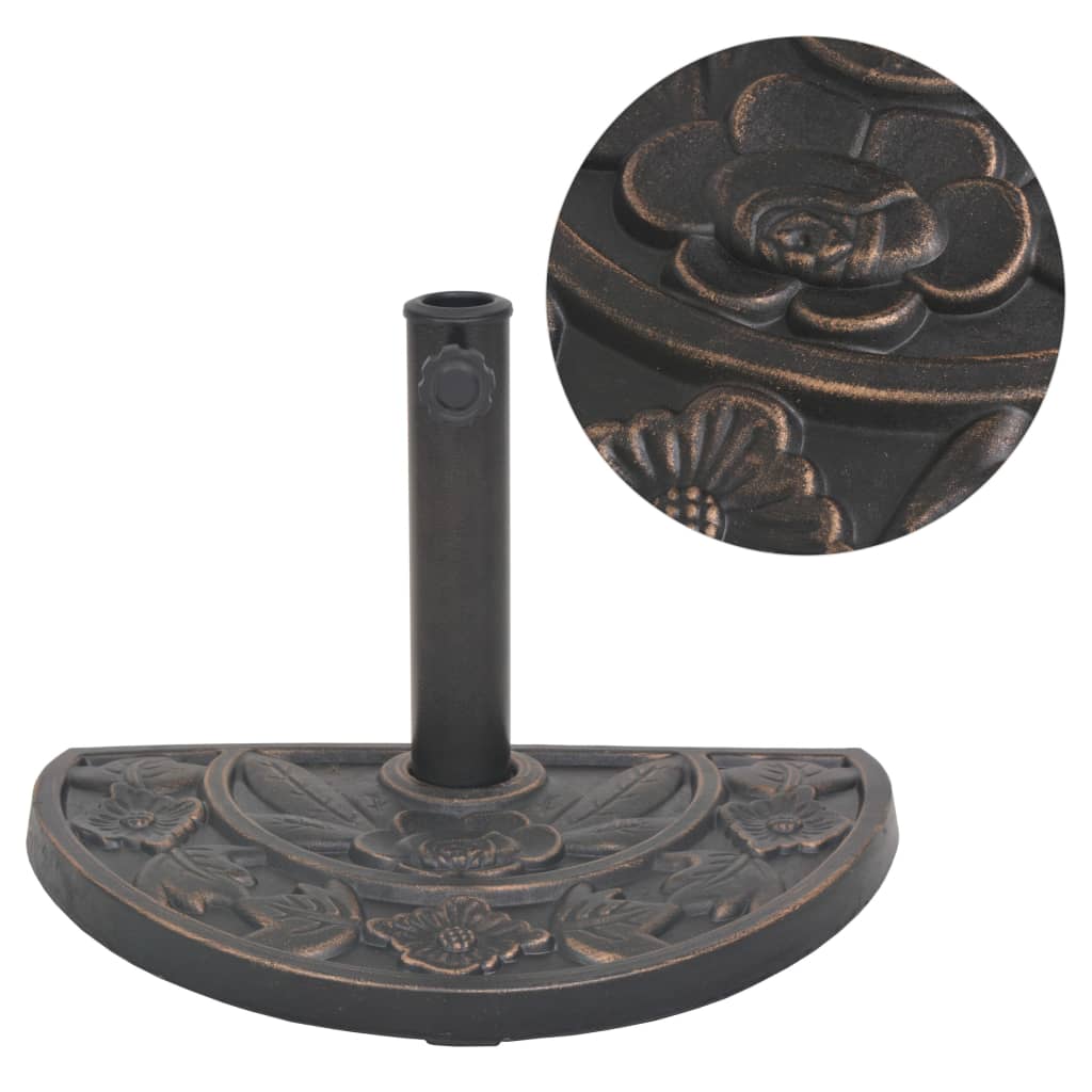 Parasol Base Resin Half Round Bronze 9 kg - Design Hut