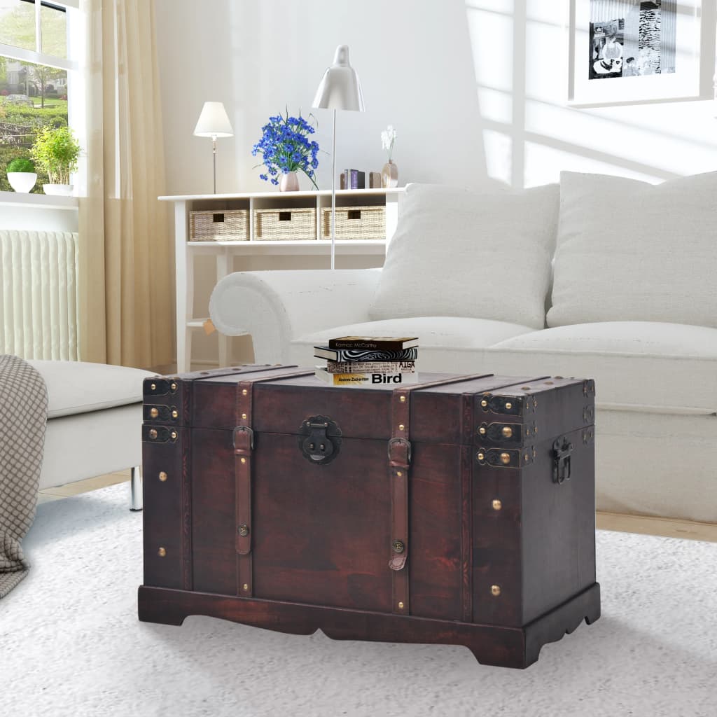 Vintage Treasure Chest Wood 66x38x40cm - Charlotte Dunes