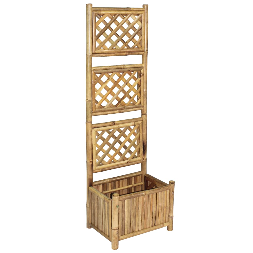 Garden Raised Bed with Trellis Bamboo 40 cm - R and M Furniture