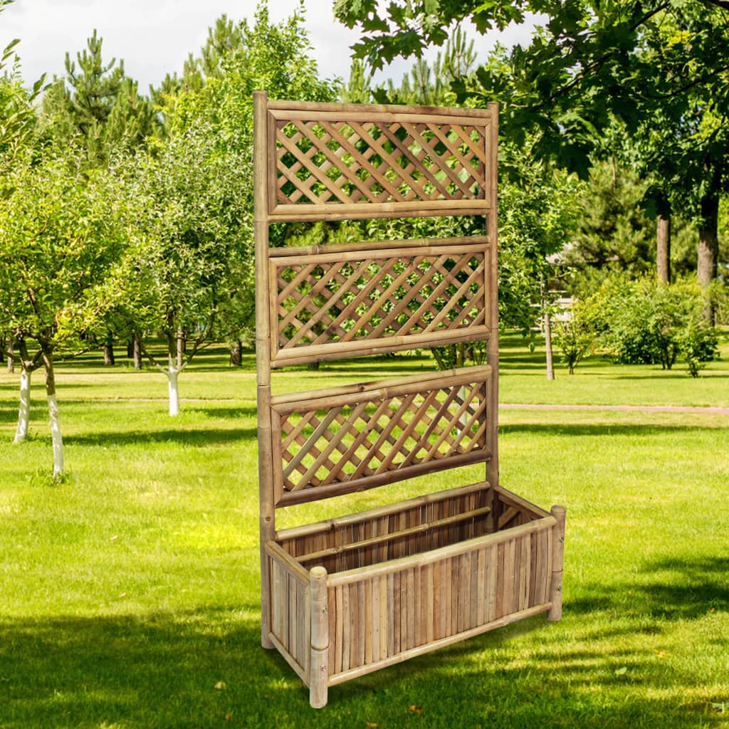 Garden Raised Bed with Trellis Bamboo 70 cm - Sid & Sam