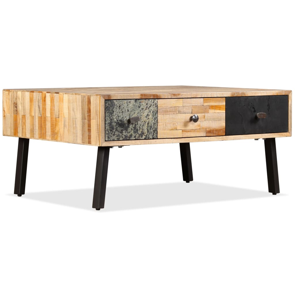 Coffee Table Solid Reclaimed Teak 90x65x40 cm - Merkel Designers