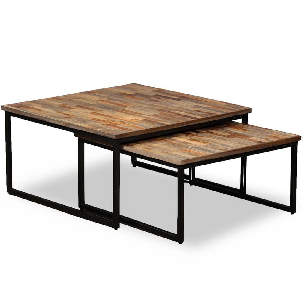 Nesting Coffee Table Set 2 Pieces Solid Reclaimed Teak - Merkel Designers