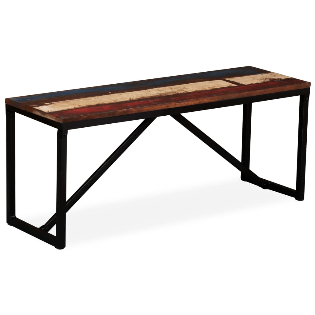 Bench Solid Reclaimed Wood 110x35x45 cm - Design Hut