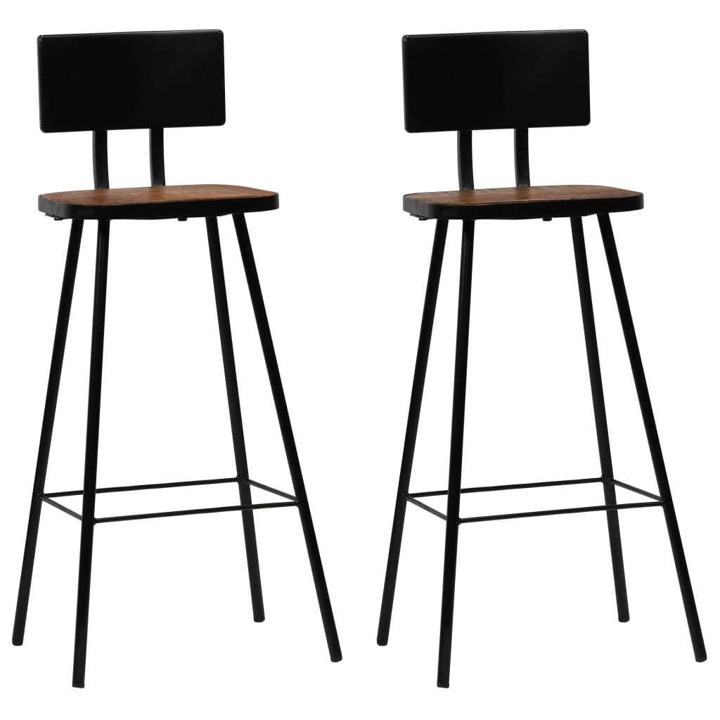 Bar Chairs 2 pcs Solid Reclaimed Wood - Design Hut