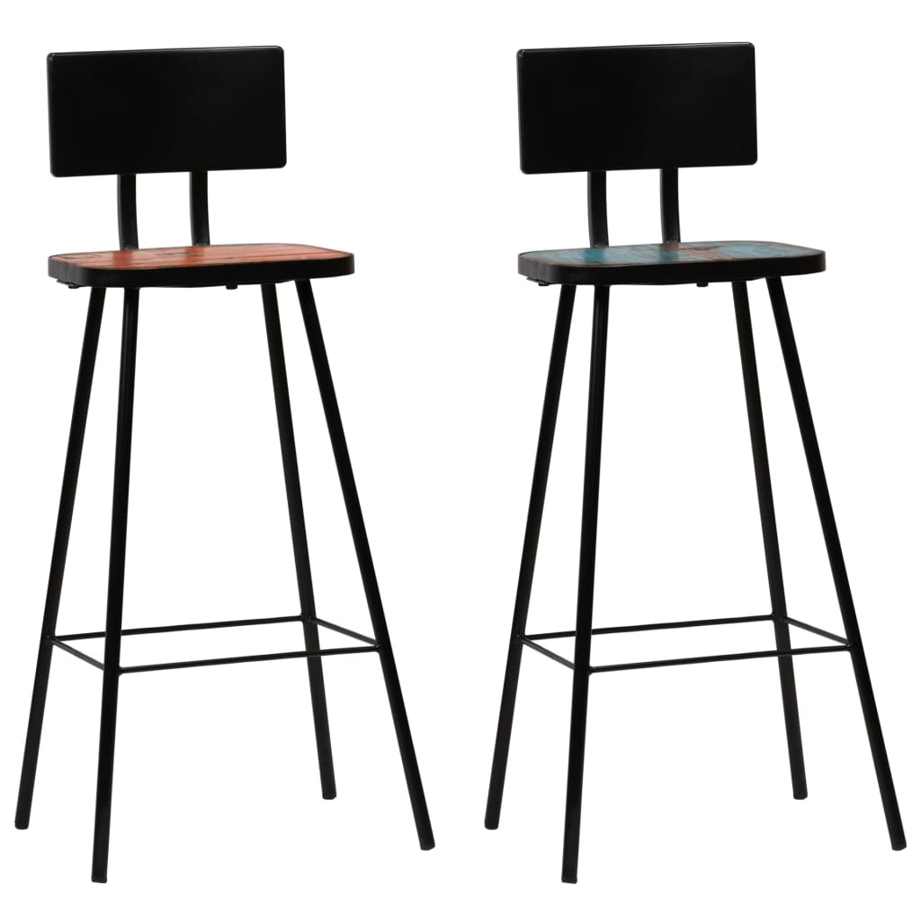 Bar Chairs 2 pcs Solid Reclaimed Wood - Design Hut