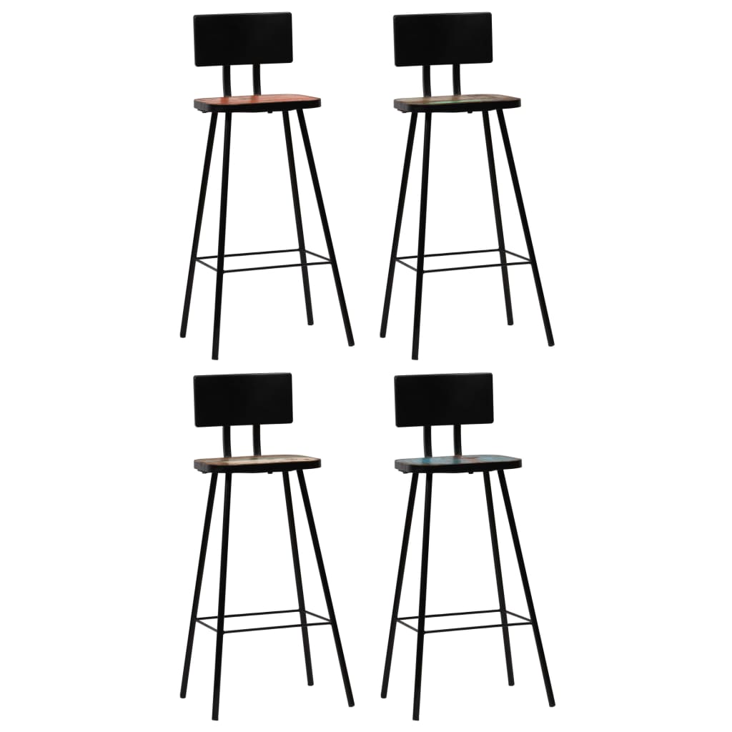 Bar Chairs 4 pcs Solid Reclaimed Wood - Direct Imports