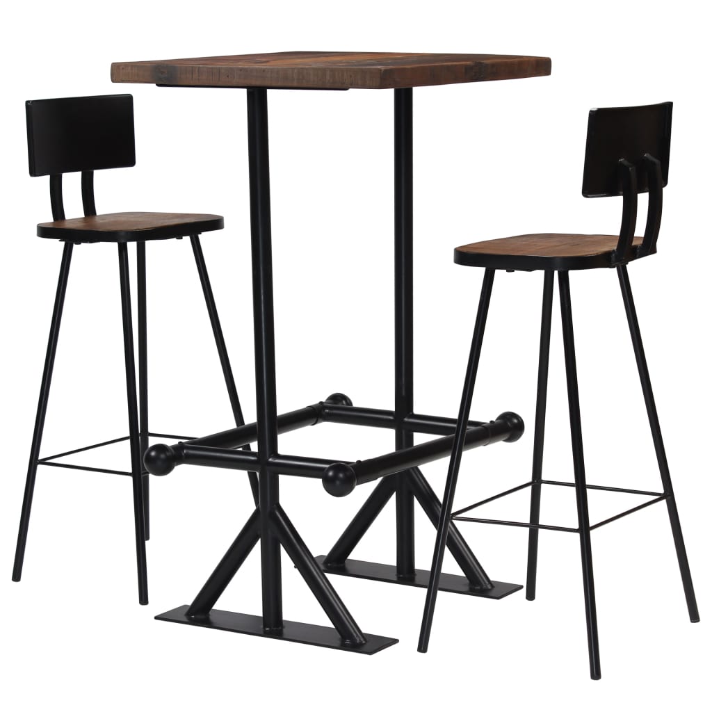 Bar Set 3 Piece Solid Reclaimed Wood - Merkel Designers