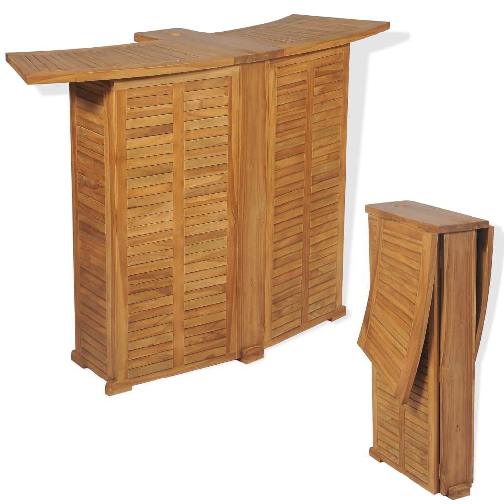 Folding Bar Table 155x53x105 cm Solid Teak Wood - Sid & Sam